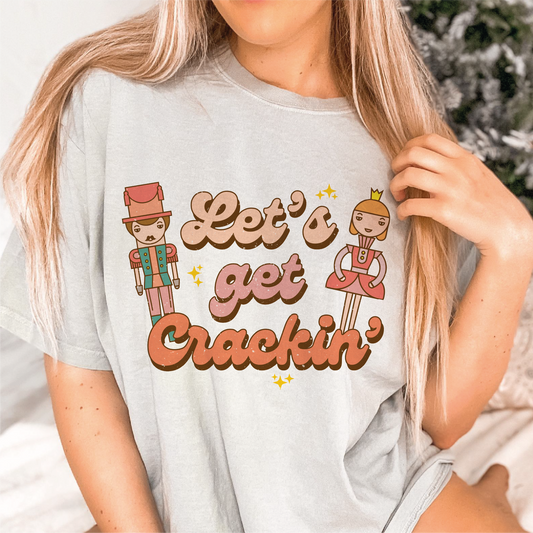 DTF Transfer Let's Get Crackin' | Christmas | Groovy Christmas