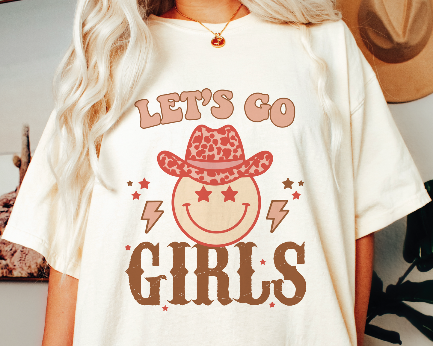 DTF Transfer Let's Go Girls | | Western Cowgirl | Retro Vintage