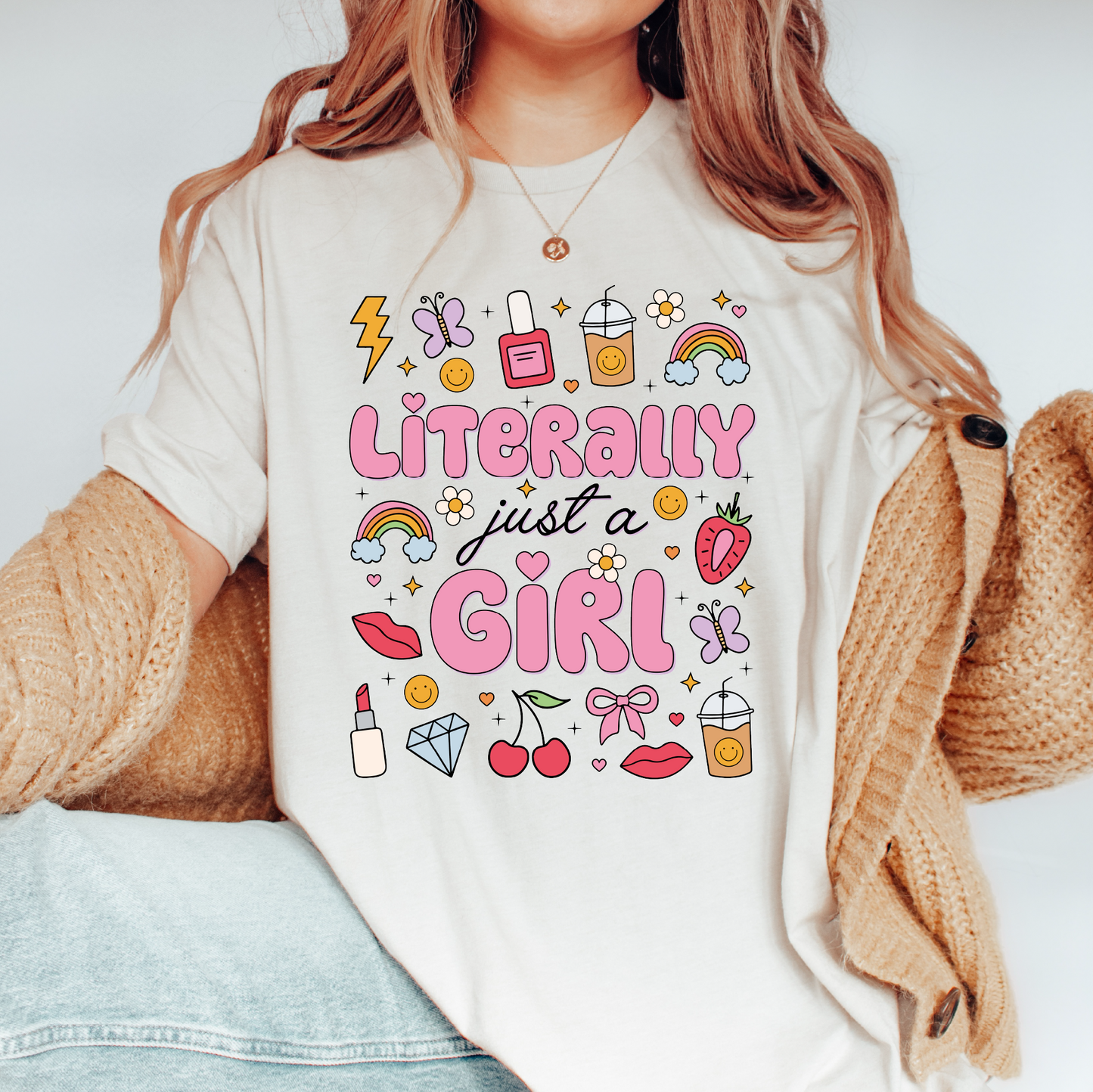 Literally just a Girl PNG SVG | Girly Coquette Sublimation | Trendy Tshirt Design