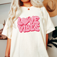 Love Vibes SVG PNG | Valentines Day Sublimation | Retro Pink Valentines T shirt Design