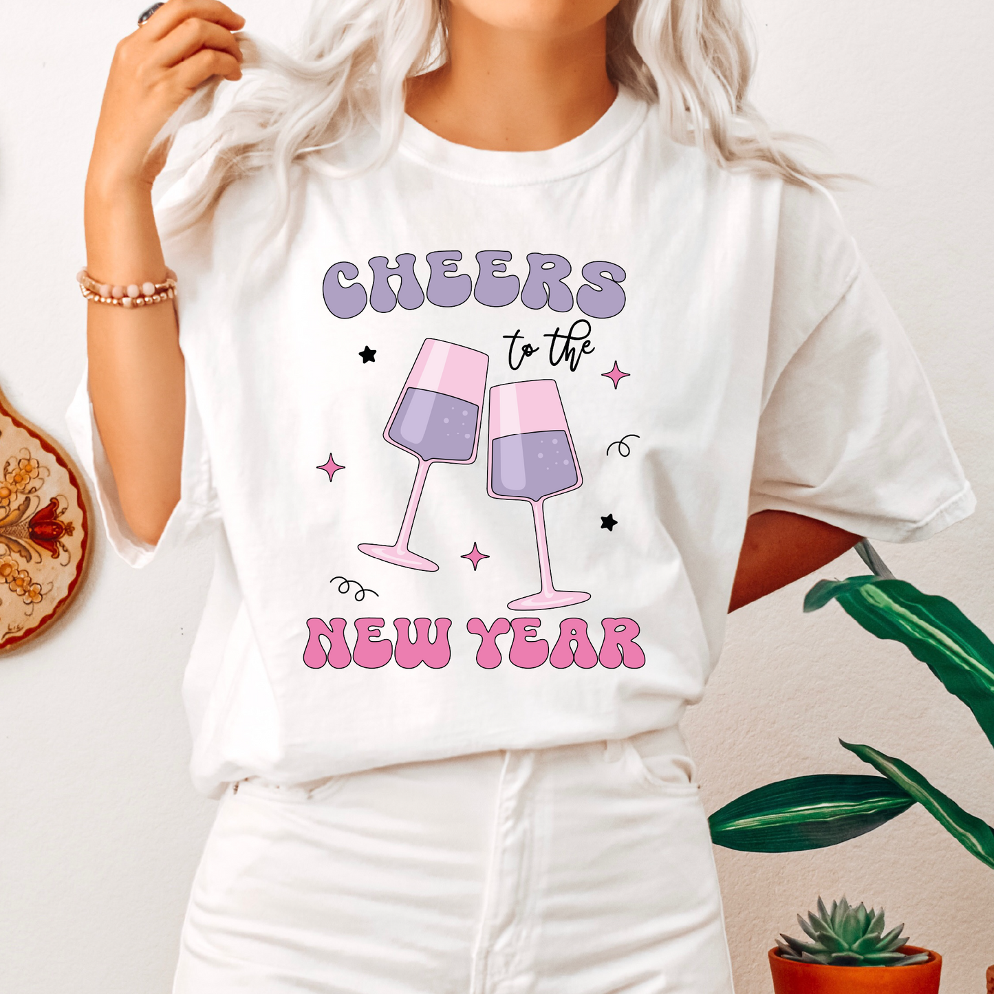 Cheers to the New Year PNG SVG | New Year Sublimation | NYE 2025 Tshirt Design