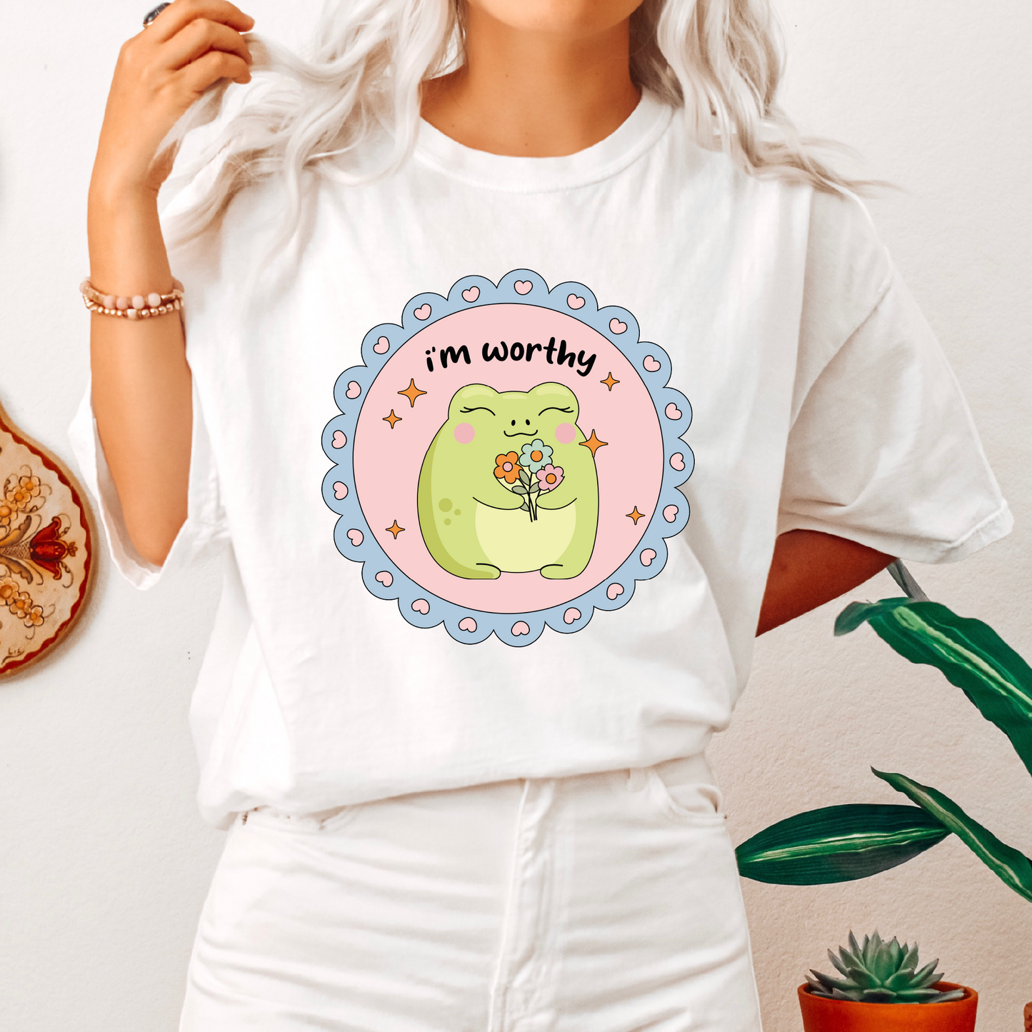 I'm Worthy PNG SVG | Positivity Sublimation | Inspirational Self Love Tshirt Design