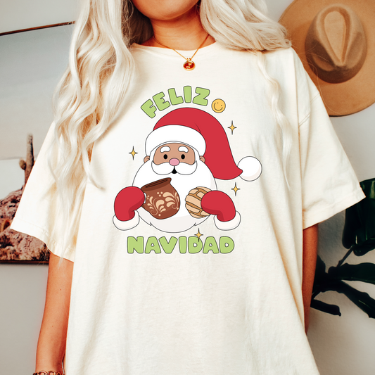 Feliz Navidad PNG SVG | Santa Claus & Pan Dulce Sublimation | Christmas Tshirt Design