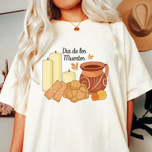 Dia de Muertos Food PNG SVG | Cafe de Olla, Pan y Tamales Sublimation | Tshirt Design