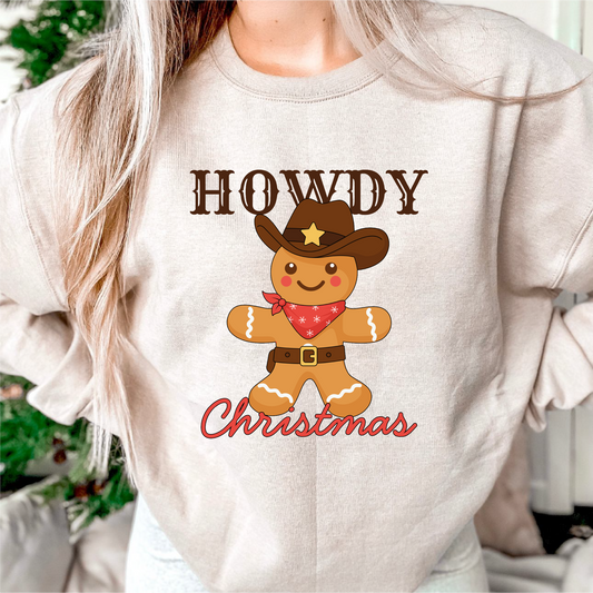 Howdy Christmas PNG SVG | Gingerbread Cookie Sublimation | Cowboy Tshirt Design