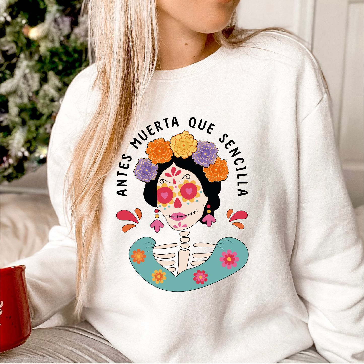 Antes Muerta Que Sencilla PNG SVG | Catrina Sublimation | Dia de Muertos Tshirt Design