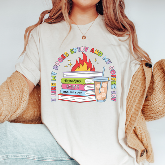 Spicy Books and Iced Coffee PNG SVG | SMUT Sublimation | Bookish Tshirt Design