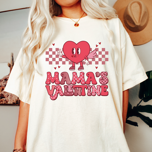 Mama's Valentine SVG PNG | Valentines Day Sublimation | Heart Cartoon T shirt Design