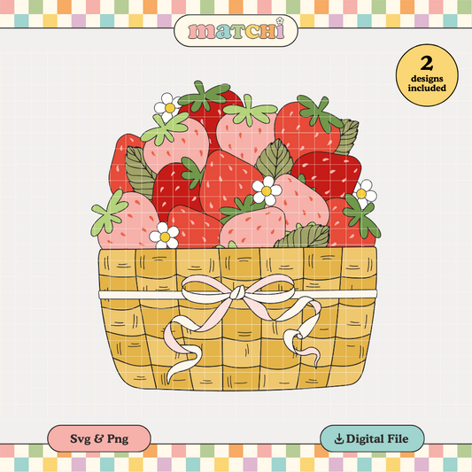 Fresh Strawberries PNG SVG | Sweet Summer Sublimation | Trendy Tshirt Design