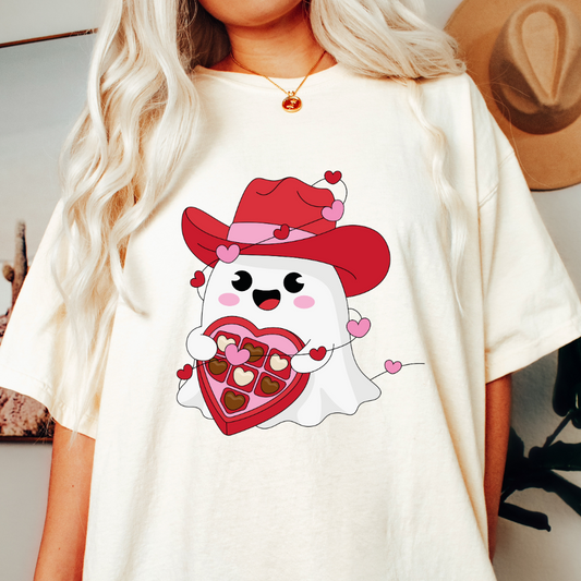 Valentines Cowboy Ghost PNG SVG | Howdy Valentines Sublimation | Tshirt Design