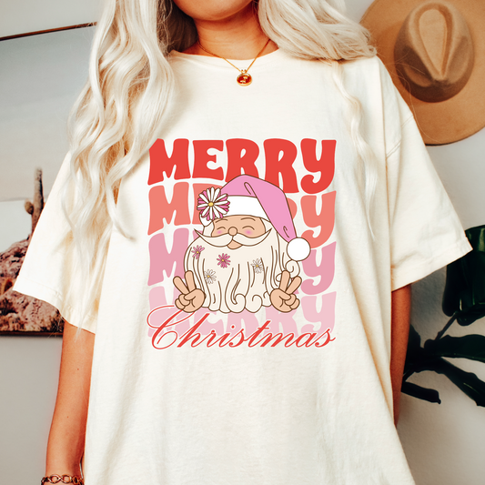 Merry Christmas PNG | Retro Cute Christmas Sublimation | Santa Claus T shirt Design