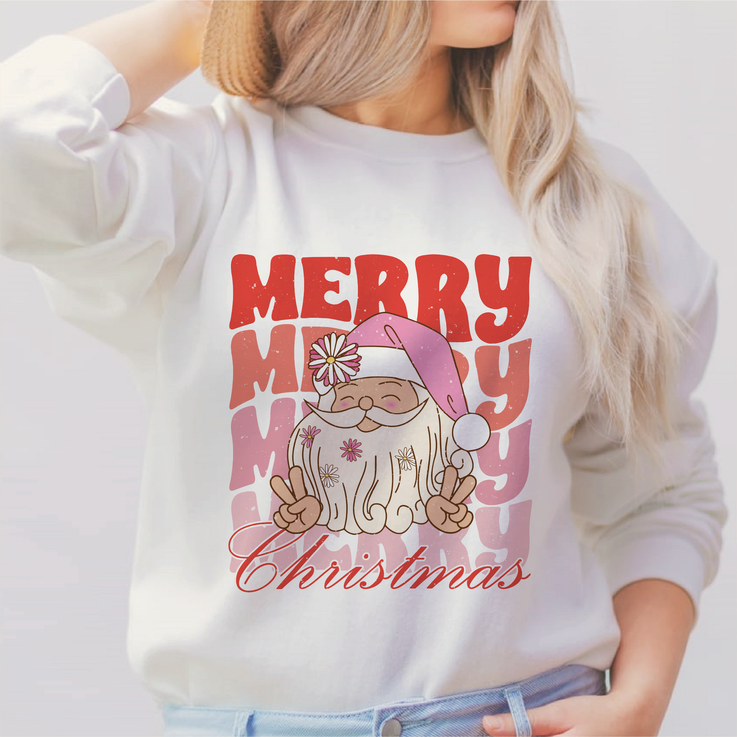 Merry Christmas PNG | Retro Cute Christmas Sublimation | Santa Claus T shirt Design