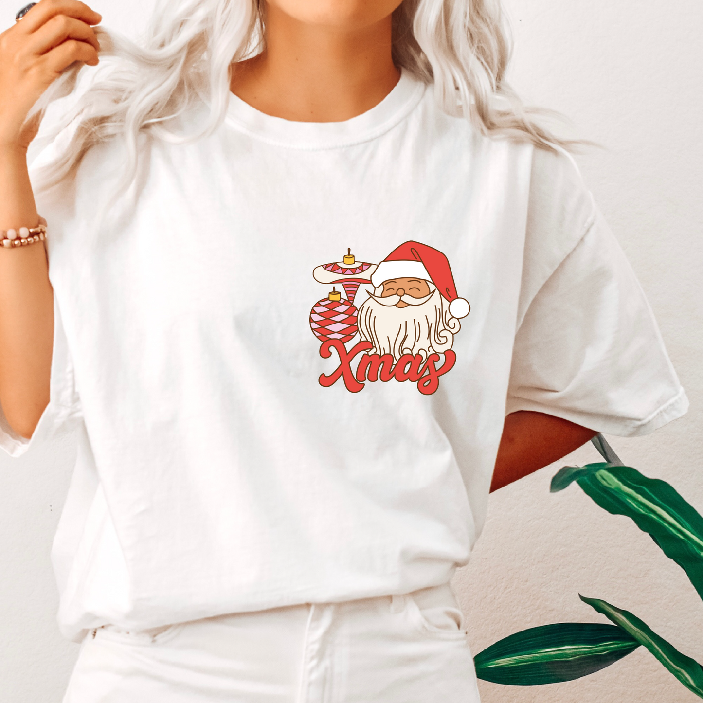 Merry Xmas PNG SVG | Retro Christmas Sublimation | Groovy Santa T shirt Design + pocket