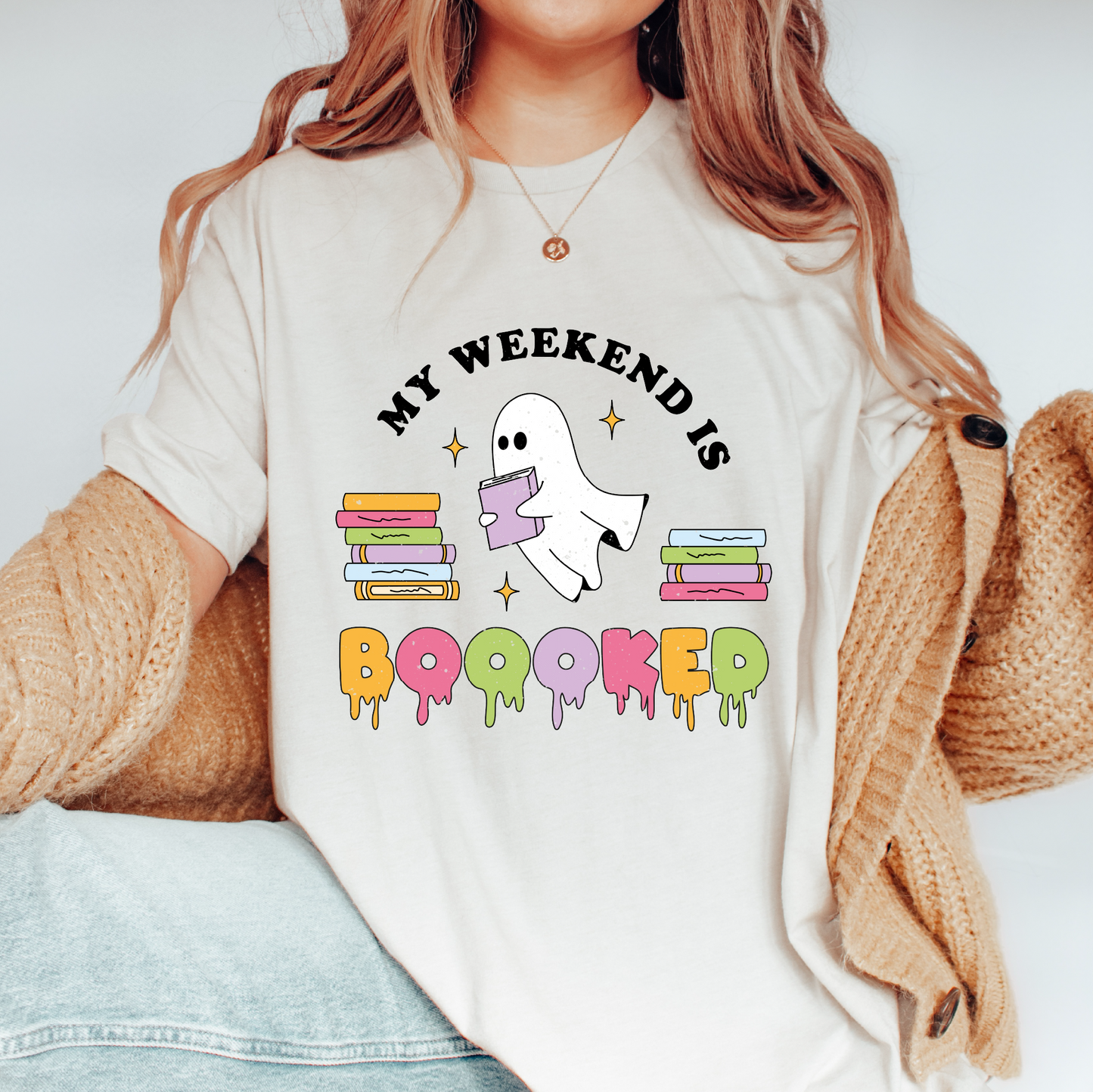 My Weekend is Booked PNG SVG | Bookish Ghost Sublimation | Spooky Tshirt Design