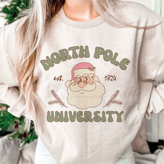 DTF Transfer North Pole University | Christmas | Groovy Christmas
