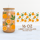 Orange Cup Wrap | Retro 16oz Libbey Can Glass | Summer Fruits PNG SVG