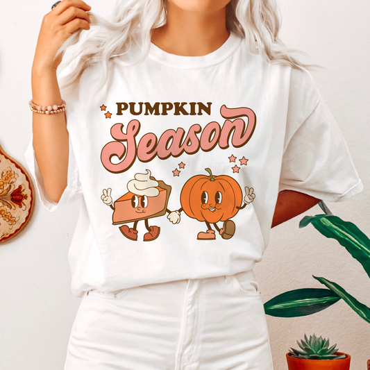 Pumpkin Season PNG SVG | Retro Fall Characters Sublimation | Pumpkin Pie T shirt Design