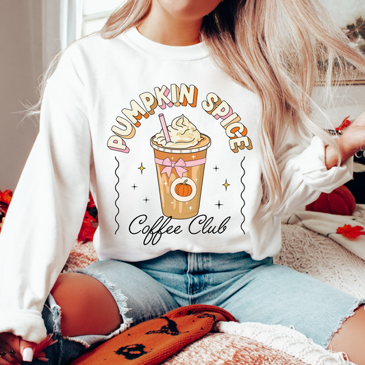 Pumpkin Spice Coffee Club PNG SVG | Fall Autumn Girl Sublimation | Coffee Tshirt Design