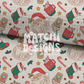 Christmas Santa Doodles Seamless Pattern, Retro Xmas Pattern for Fabric Sublimation