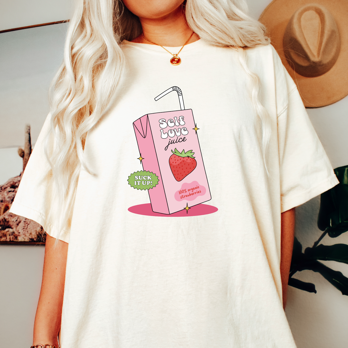 Self Love Juice Strawberry PNG SVG | Mental Health Sublimation | Trendy Tshirt Design