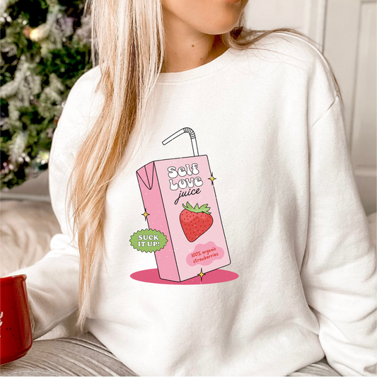 Self Love Juice Strawberry PNG SVG | Mental Health Sublimation | Trendy Tshirt Design