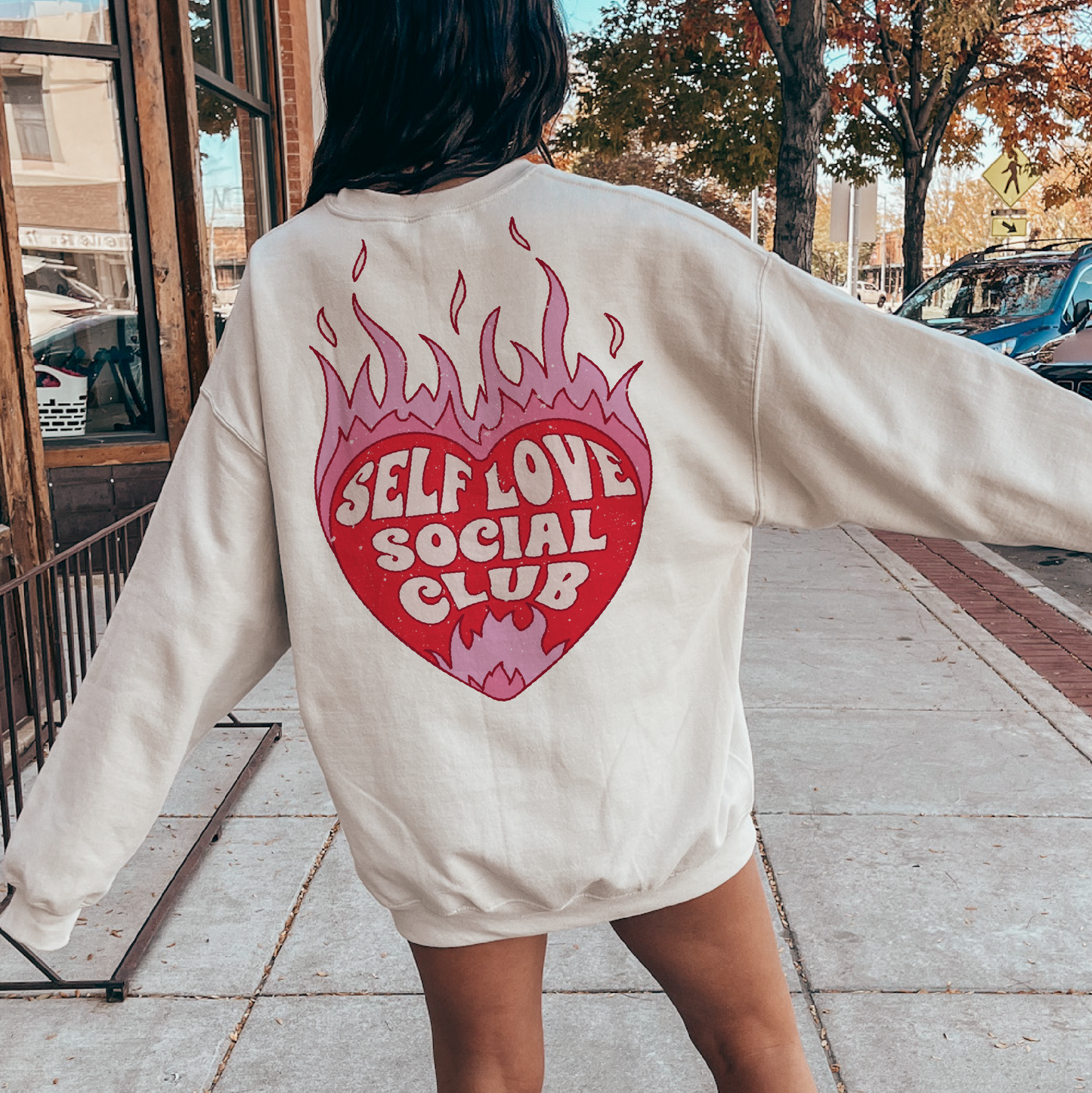 Self Love Social Club SVG PNG | Valentines Day Sublimation | Heart on Fire T shirt Design