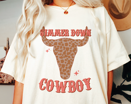 DTF Transfer Simmer Down Cowboy | Western | Retro Cowgirl