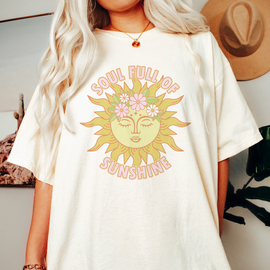 Soul Full Of Sunshine PNG SVG | Inspirational Sublimation | Bohemian Sun T shirt Design