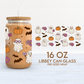 Spooky Halloween Cup Wrap | 16oz Libbey Can Glass | Floral Halloween PNG SVG