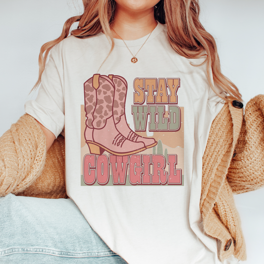 DTF Transfer Stay Wild Cowgirl | Western | Retro Cowgirl | Vintage