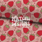 Cute Strawberry Seamless Pattern, Valentines Day Pattern for Fabric Sublimation