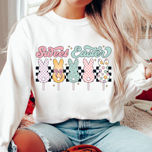 Sweet Easter PNG SVG | Retro Easter Sublimation | Cute Candy Bunny T shirt Design