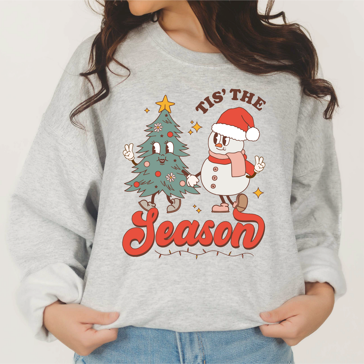 Tis' The Season PNG | Retro Christmas Tree Sublimation | Retro Characters T shirt Design