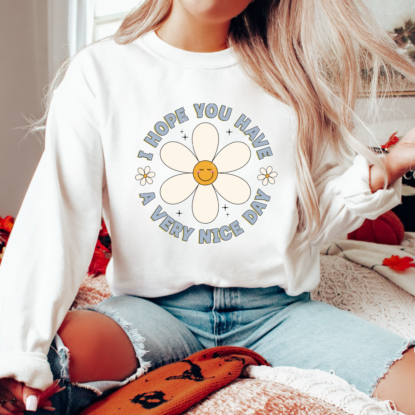 DTF Transfer Have a Very Nice Day | Smile Flower | Trendy Positive