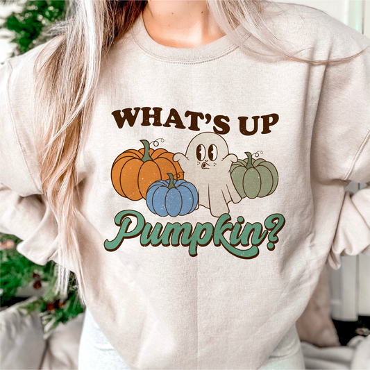 DTF Transfer What's Up Pumpkin | Retro Halloween | Cute Ghost