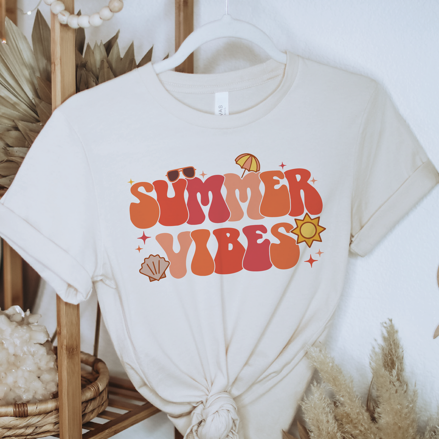 a t - shirt with the words summer vibes on it