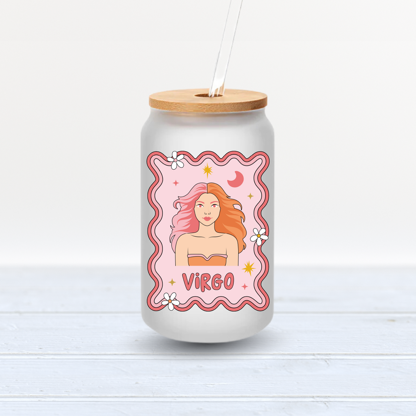 Virgo Decal PNG SVG | Zodiac Virgo Girl Sublimation | Retro Groovy Tshirt Design