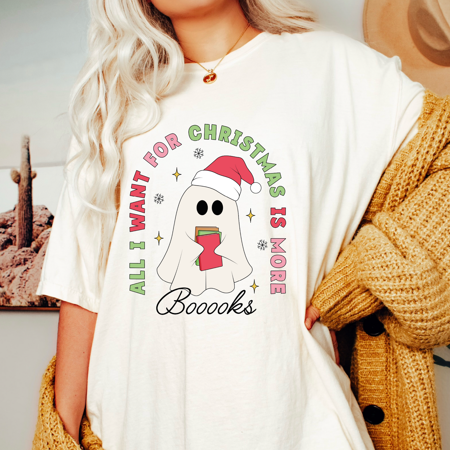 Christmas Booooks PNG SVG | Bookish Ghost Sublimation | Christmas Tshirt Design