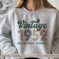 Vintage 1952 Original Parts SVG PNG | Birthday Sublimation | T shirt Design Cut file