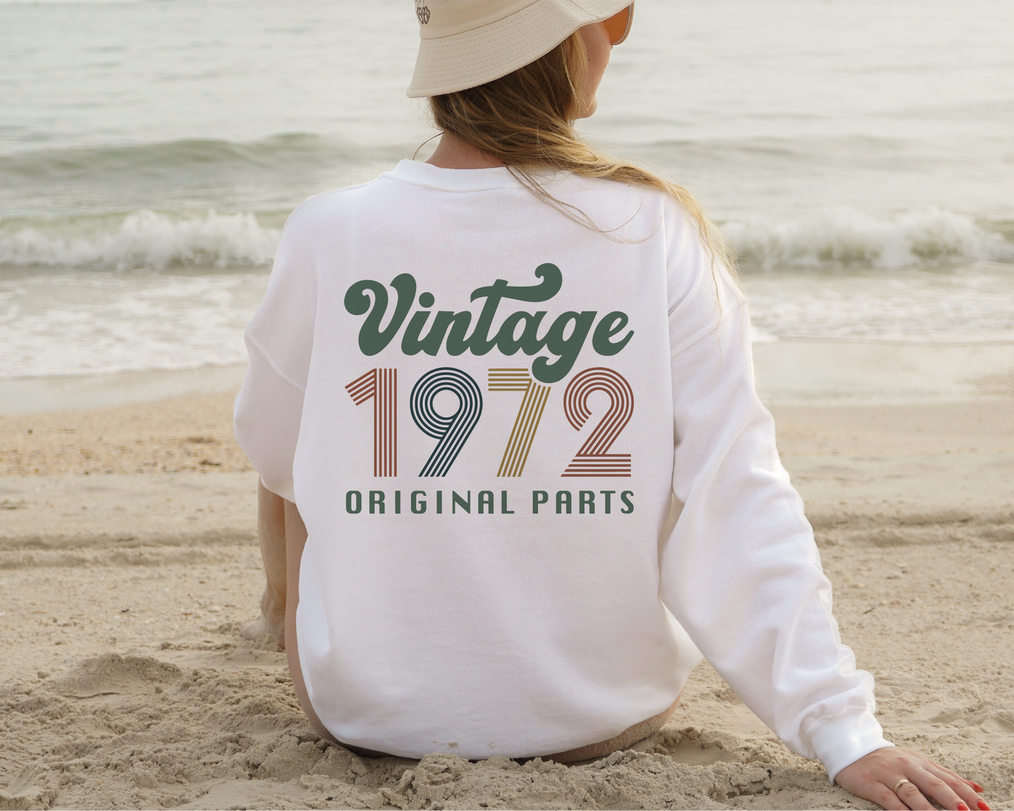 Vintage 1972 Original Parts SVG PNG | Birthday Sublimation | T shirt Design Cut file
