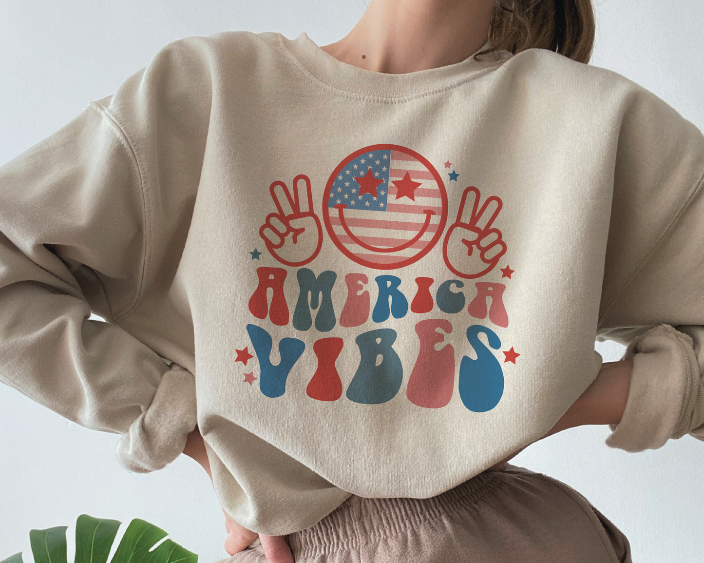 America Vibes SVG PNG | American Smile Face Sublimation | Fourth of July | Retro Vintage T shirt Design