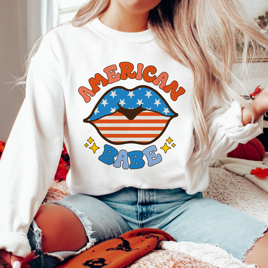 American Babe SVG PNG | Retro Patriotic Sublimation | 4th of July T shirt Design