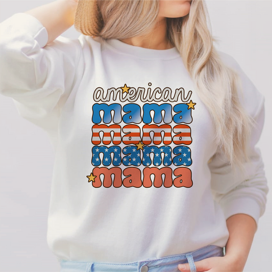 American Mama SVG PNG | Retro 4th of July Sublimation | Patriotic T shirt Design