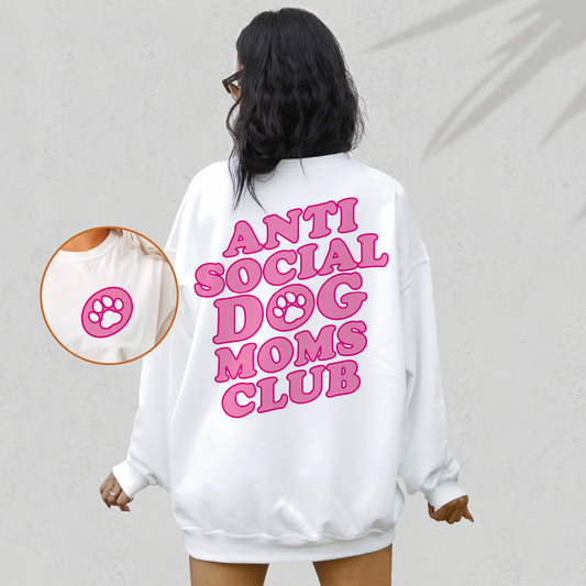 Anti Social Dog Moms Club SVG PNG | Dog Mom Sublimation | Retro T shirt Design