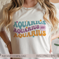 Aquarius SVG PNG | Zodiac Sublimation | Retro Vintage Aquarius | T shirt Design Cut file