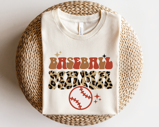 Leopard Baseball Mama SVG PNG | Groovy Baseball Sublimation | Mom T shirt Design