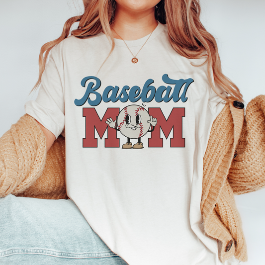 Baseball Mom SVG PNG | Retro Baseball Character Sublimation | Groovy T shirt Design