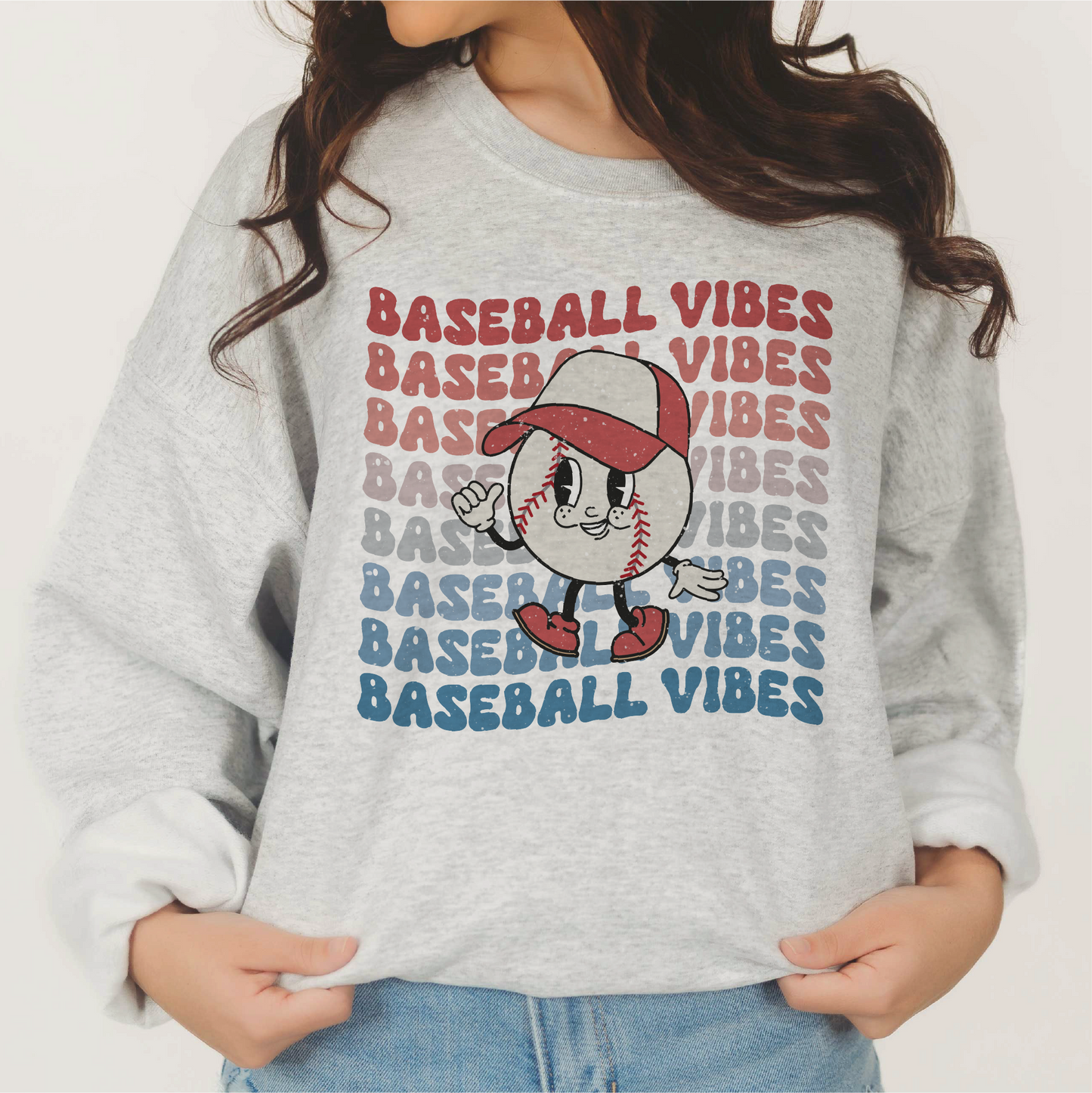 Baseball Vibes SVG PNG | Retro Baseball Character Sublimation | Groovy T shirt Design