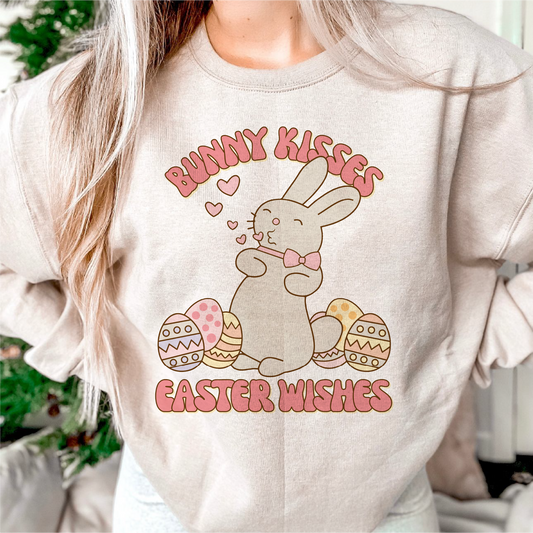 Bunny Kisses Easter Wishes PNG SVG | Easter Sublimation | Cute Bunny T shirt Design