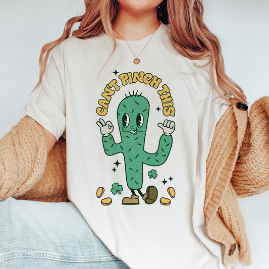 Can't Pinch This PNG SVG | St. Patricks Day Sublimation | Groovy Cactus Tshirt Design